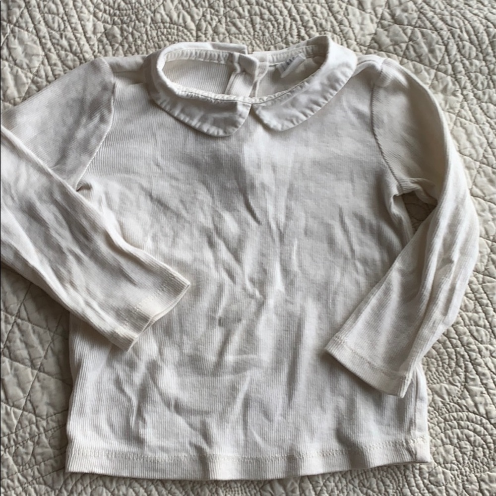 Ivory cream Peter Pan collar ribbed baby gap